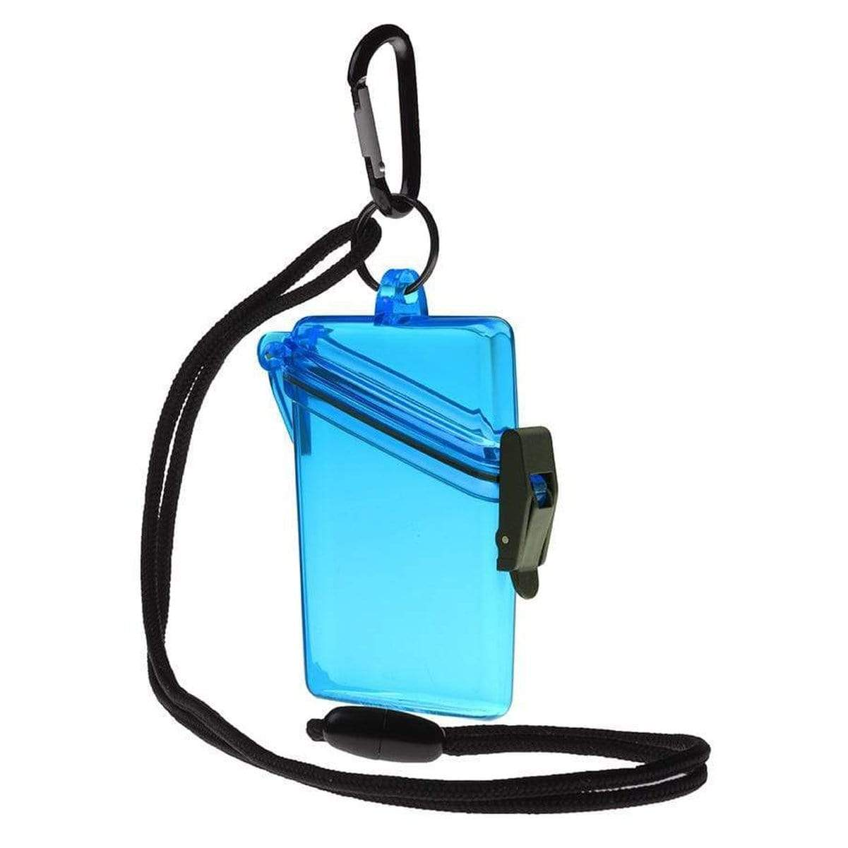 Durable and waterproof ID holders with clips or neck lanyards.